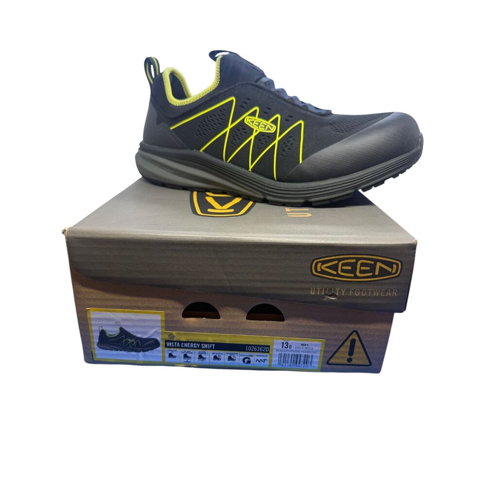 KEEN Utility Vista Energy Shift Carbon Toe Work Shoes Mens 13D Black New Box
